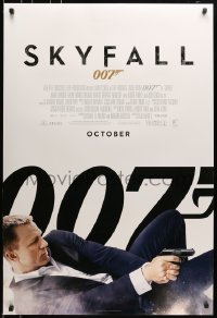 5s780 SKYFALL int'l advance DS 1sh 2012 October style, Craig as James Bond on back shooting gun!