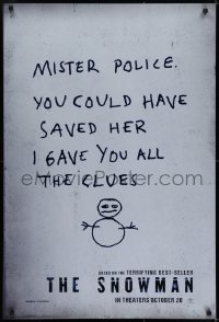 5s786 SNOWMAN teaser DS 1sh 2017 Mister Police - you could have saved her I gave you all the clues!