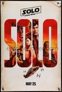 5s791 SOLO teaser DS 1sh 2018 A Star Wars Story, Ehrenreich, Clarke, Harrelson, art of top cast!