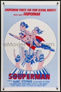 5s795 SOUPERMAN 1sh 1976 wild Superman sex parody, he fights for your sexual rights!