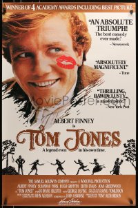 5s887 TOM JONES 1sh R1989 close-up of Albert Finney with kiss on his cheek!
