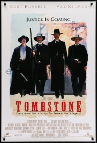 5s889 TOMBSTONE DS 1sh 1993 Kurt Russell as Wyatt Earp, Val Kilmer as Doc Holliday, Paxton, Elliot!
