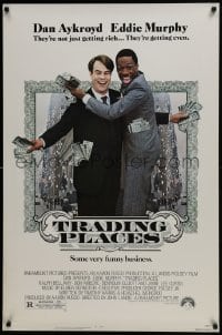 5s898 TRADING PLACES 1sh 1983 Dan Aykroyd & Eddie Murphy are getting rich & getting even!