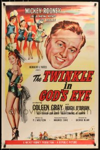5s912 TWINKLE IN GOD'S EYE 1sh 1955 art of Mickey Rooney, sexy Coleen Gray & 4 chorus girls!