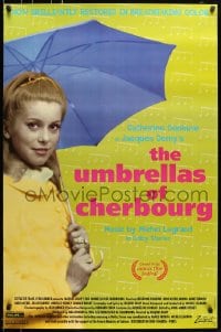5s915 UMBRELLAS OF CHERBOURG 1sh R1992 different image of Catherine Deneuve, Jacques Demy