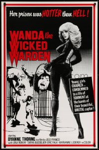 5s935 WANDA THE WICKED WARDEN 1sh 1977 Jess Franco, Thorne's prison is HOTTER than HELL!