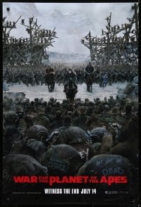 5s940 WAR FOR THE PLANET OF THE APES style C teaser DS 1sh 2017 Caesar and two large armies!