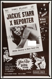 5s952 WHITE SLAVERY IN NEW YORK 1sh 1975 Kim Pope as Jacky Starr, X Reporter, sexiest image!