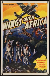 5s963 WINGS OVER AFRICA 1sh R1947 James Carew, Ian Colin, adventure, romance & death in the jungle!