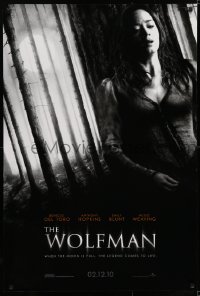 5s968 WOLFMAN teaser DS 1sh 2010 werewolf horror, pretty Emily Blunt on the run!
