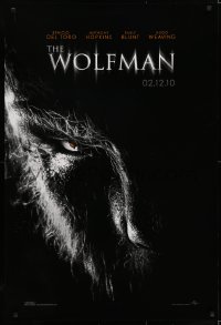 5s967 WOLFMAN teaser DS 1sh 2010 cool image of Benicio Del Toro as monster in title role!