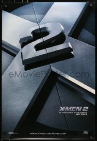 5s987 X-MEN 2 style A int'l teaser DS 1sh 2003 great image of Hugh Jackman, sexy Anna Paquin & cast!