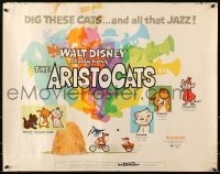 5t522 ARISTOCATS 1/2sh 1970 Walt Disney feline jazz musical cartoon, great colorful art!