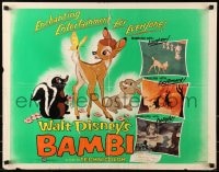 5t526 BAMBI 1/2sh R1957 Walt Disney cartoon deer classic, great art with Thumper & Flower!