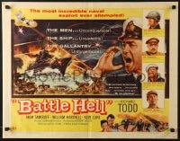 5t529 BATTLE HELL 1/2sh 1957 Richard Todd, Michael Anderson's story of H.M.S. Amethyst, Yangste!