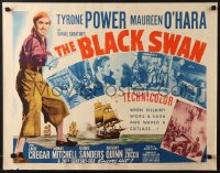 5t554 BLACK SWAN style A 1/2sh R1952 cool images of swashbuckler Tyrone Power & Maureen O'Hara!