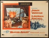 5t559 BLOOD ALLEY 1/2sh 1955 John Wayne, Lauren Bacall in China, directed by William Wellman!