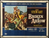 5t569 BROKEN ARROW 1/2sh 1950 art of James Stewart rescuing sexy Native American Debra Paget!