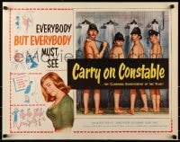 5t578 CARRY ON CONSTABLE 1/2sh 1961 wacky art of naked English cops in the shower!