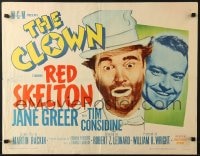 5t587 CLOWN 1/2sh R1963 great wacky headshot portrait of Red Skelton in full make up!