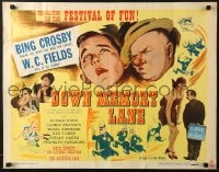 5t612 DOWN MEMORY LANE 1/2sh 1949 Bing Crosby, W.C. Fields, Gloria Swanson, Mabel Normand