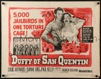 5t616 DUFFY OF SAN QUENTIN 1/2sh 1954 Louis Hayward holds sexy nurse hostage, prison escape artwork!