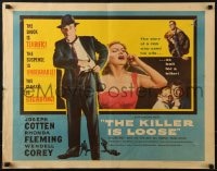 5t715 KILLER IS LOOSE style A 1/2sh 1956 cop Joseph Cotten uses wife Rhonda Fleming as bait!