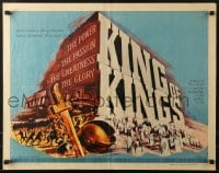 5t719 KING OF KINGS style B 1/2sh 1961 Nicholas Ray Biblical epic, Jeffrey Hunter as Jesus!