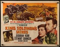 5t722 KING SOLOMON'S MINES style A 1/2sh 1950 Deborah Kerr & Stewart Granger stampeding animals!