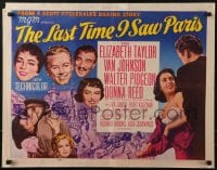 5t735 LAST TIME I SAW PARIS style A 1/2sh 1954 Elizabeth Taylor, Van Johnson, Pidgeon, Donna Reed!