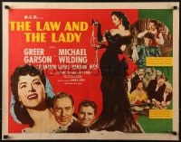 5t738 LAW & THE LADY style B 1/2sh 1951 art of pretty Greer Garson, Michael Wilding & Fernando Lamas!