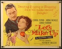 5t742 LET'S MAKE UP 1/2sh 1956 great artwork Errol Flynn with Anna Neagle!