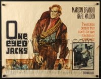 5t798 ONE EYED JACKS 1/2sh 1961 great art of star & director Marlon Brando w/gun & bandolier!
