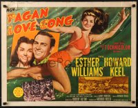 5t807 PAGAN LOVE SONG style A 1/2sh 1950 store tie-in with woman singing in mike by posters!
