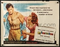 5t817 PICNIC style A 1/2sh 1956 great art of barechested William Holden & sexy long-haired Kim Novak!