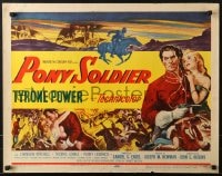 5t818 PONY SOLDIER 1/2sh 1952 art of Royal Canadian Mountie Tyrone Power & Penny Edwards!