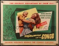 5t828 PRISONERS OF THE CONGO 1/2sh 1960 savage Africa, art of the terrifying hell of the congo!
