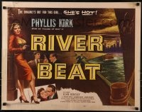 5t851 RIVER BEAT 1/2sh 1954 the dragnet is out for smoking bad girl Phyllis Kirk, who is HOT!