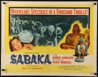 5t860 SABAKA 1/2sh 1954 you'll never forget Boris Karloff or the 150 thundering elephants!