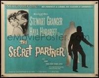 5t866 SECRET PARTNER 1/2sh 1961 Stewart Granger, Haya Harareet, Bernard Lee, cool design!