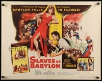 5t884 SLAVES OF BABYLON 1/2sh 1953 orgy of destruction engulfs the screen as the city falls in flames!