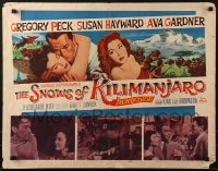 5t891 SNOWS OF KILIMANJARO 1/2sh 1952 art of Gregory Peck, Susan Hayward & Ava Gardner in Africa!