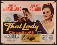 5t920 THAT LADY 1/2sh 1955 Terence Young, art of Gilbert Roland & Olivia de Havilland with eyepatch!