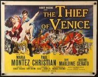 5t925 THIEF OF VENICE 1/2sh 1952 Il Ladro di Venezia, art of Christian carrying sexy Maria Montez!