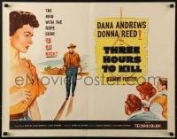 5t931 THREE HOURS TO KILL style B 1/2sh 1954 Dana Andrews is the man with the rope scar on his neck!