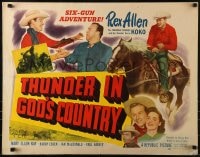 5t934 THUNDER IN GOD'S COUNTRY style A 1/2sh 1951 art of Arizona cowboy Rex Allen & His Wonder Horse Koko!