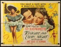 5t943 TONIGHT & EVERY NIGHT 1/2sh 1944 sexy showgirl Rita Hayworth shows legs, plus headshot!