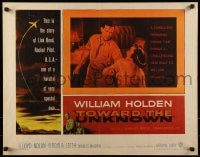 5t944 TOWARD THE UNKNOWN 1/2sh 1956 William Holden & Virginia Leith in sci-fi space travel!