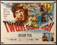 5t952 TWELVE O'CLOCK HIGH 1/2sh 1950 cool image of smoking World War II pilot Gregory Peck!