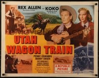 5t956 UTAH WAGON TRAIN 1/2sh 1951 art of Arizona Cowboy Rex Allen & Koko Miracle Horse of the Movies!